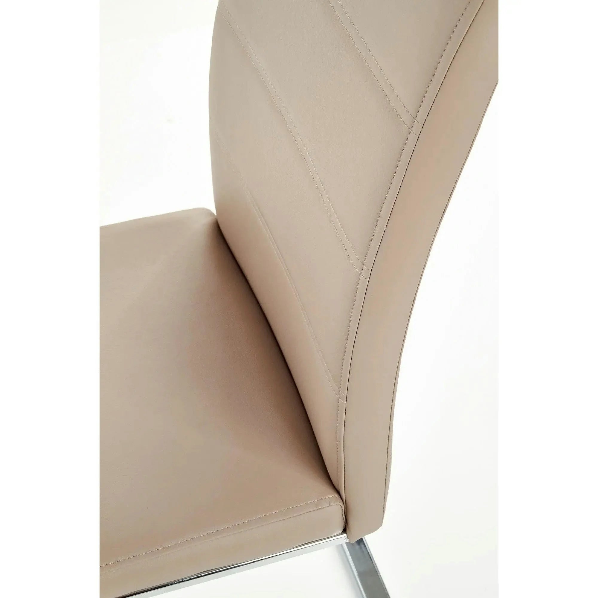 Scaun K85, cappuccino/crom, piele ecologic/metal, 42x56x100 cm