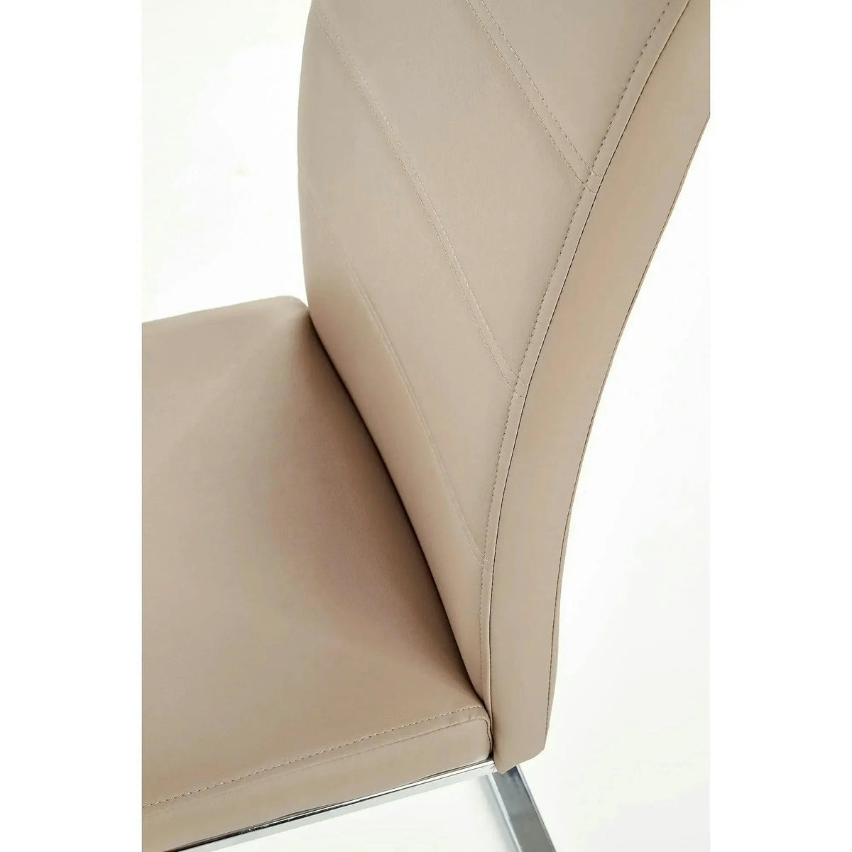 Scaun K85, cappuccino/crom, piele ecologic/metal, 42x56x100 cm