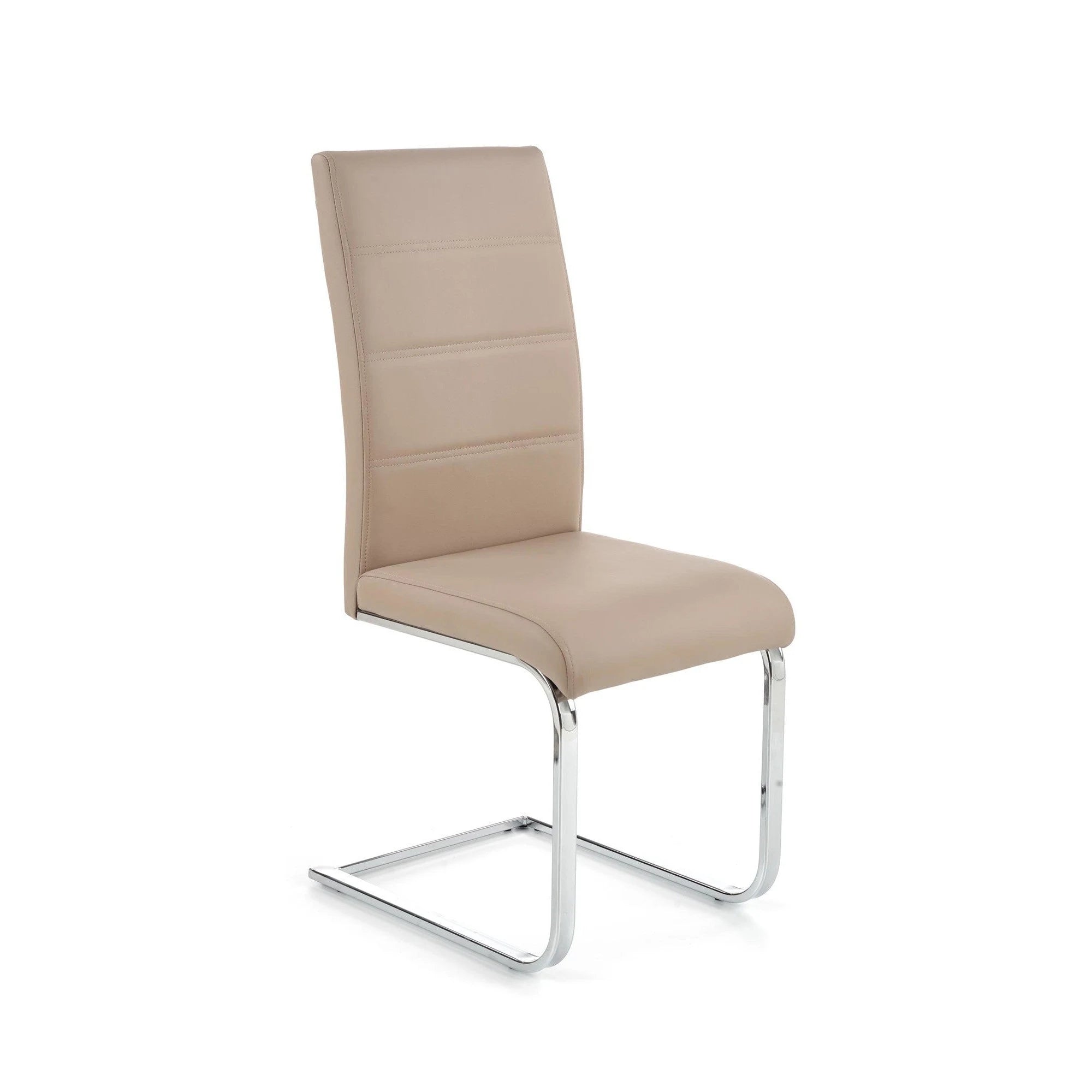 Scaun K85, cappuccino/crom, piele ecologic/metal, 42x56x100 cm