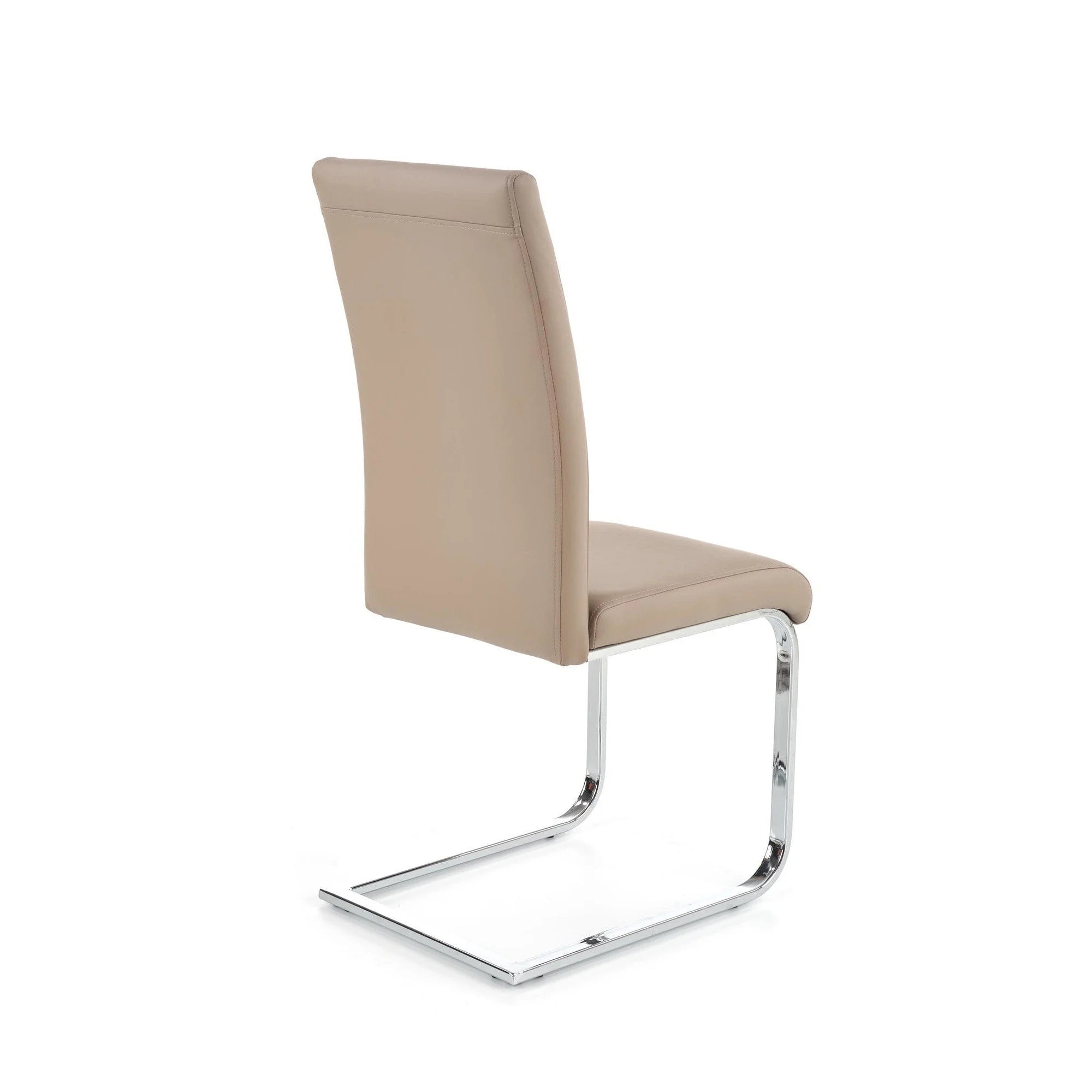 Scaun K85, cappuccino/crom, piele ecologic/metal, 42x56x100 cm