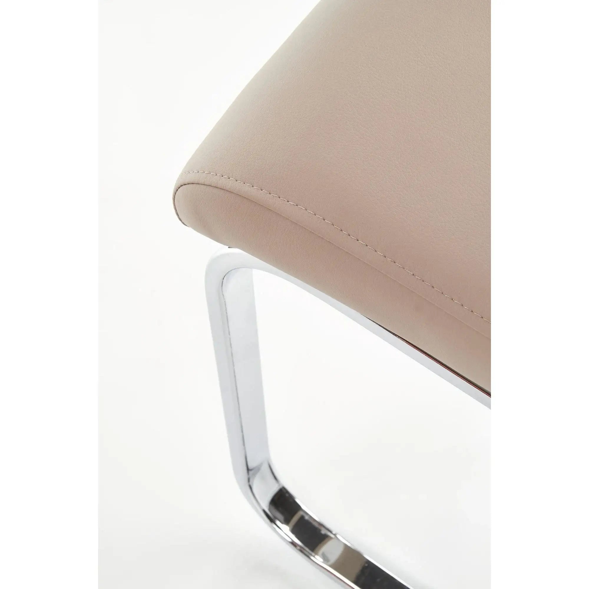 Scaun K85, cappuccino/crom, piele ecologic/metal, 42x56x100 cm