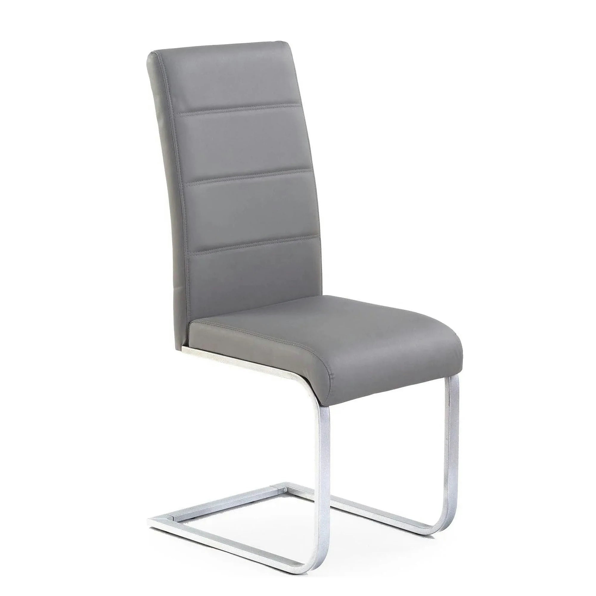Scaun K85, gri/crom, piele ecologic/metal, 42x56x100 cm