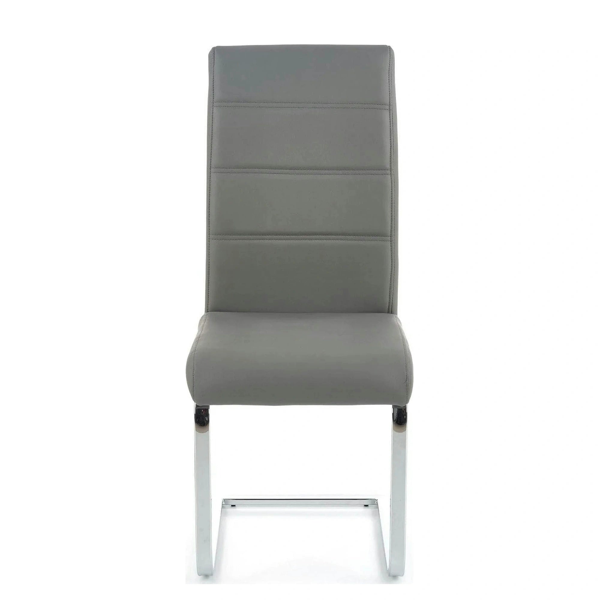Scaun K85, gri/crom, piele ecologic/metal, 42x56x100 cm