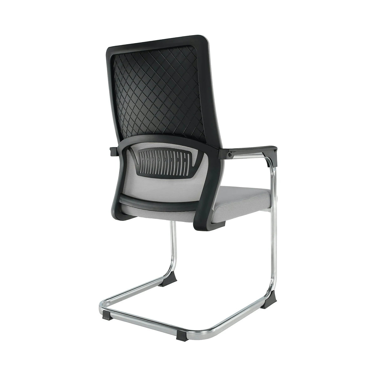 Scaun KABIR, gri/crom, plasa/metal, 57x62x100 cm