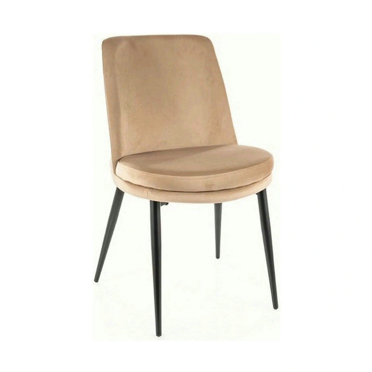 Scaun KAYLA, bej/negru, stofa catifelata/metal, 49x46x84 cm