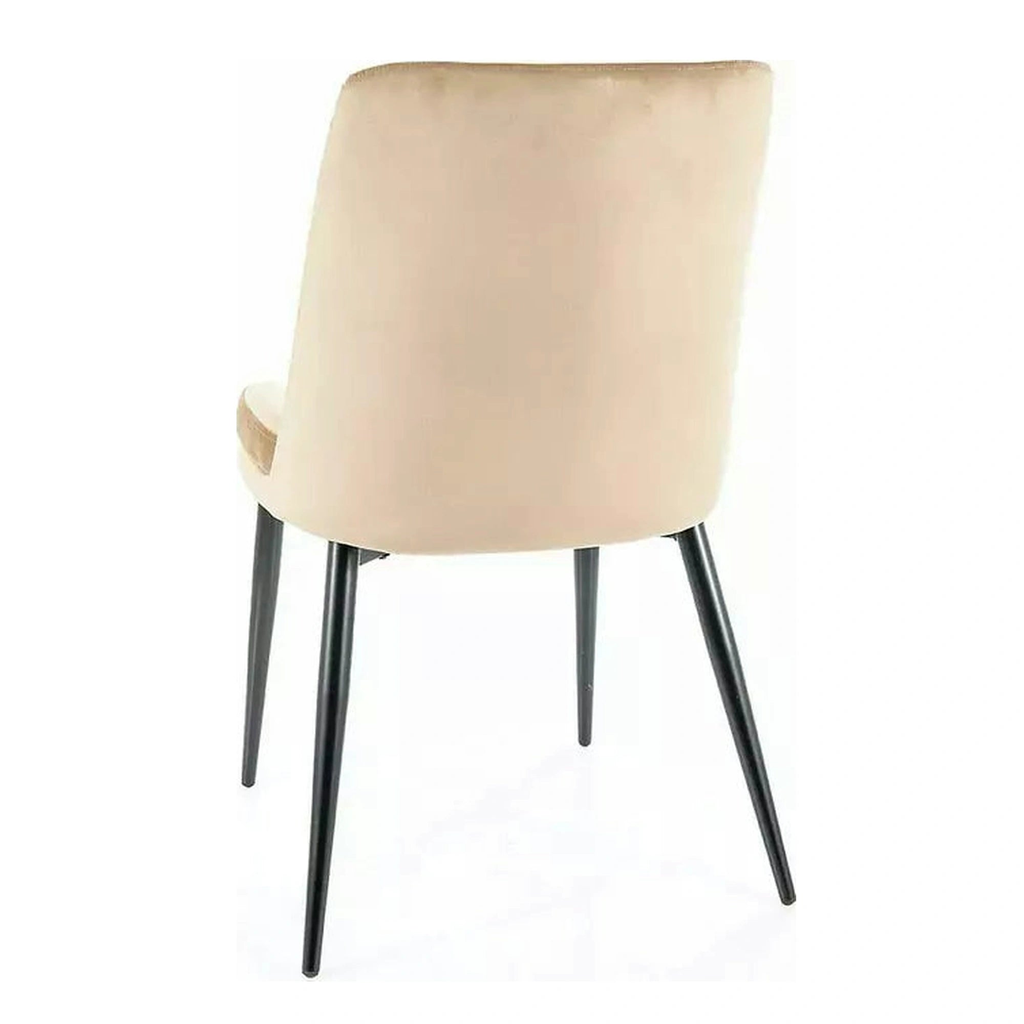 Scaun KAYLA, bej/negru, stofa catifelata/metal, 49x46x84 cm