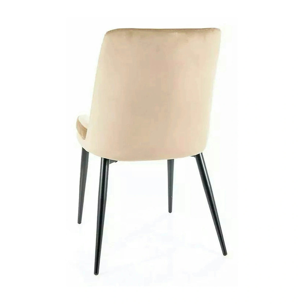 Scaun KAYLA, bej/negru, stofa catifelata/metal, 49x46x84 cm