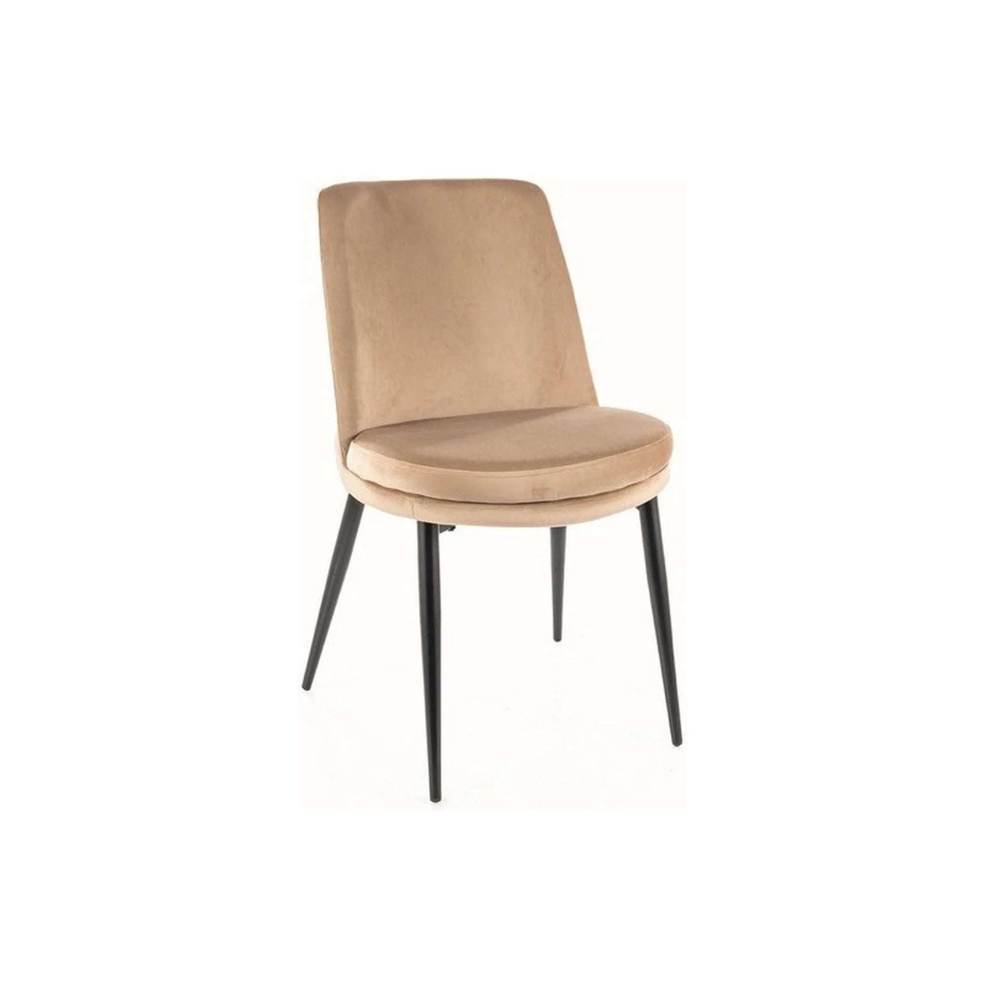 Scaun KAYLA, bej/negru, stofa catifelata/metal, 49x46x84 cm