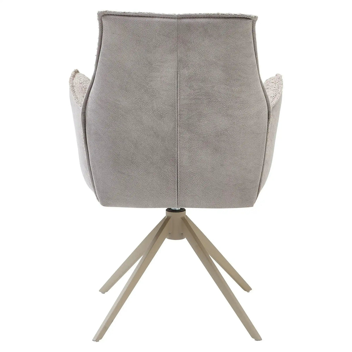 Scaun KAYLA, grej/bej, stofa buclata/stofa clasica/metal, 58x63x88 cm