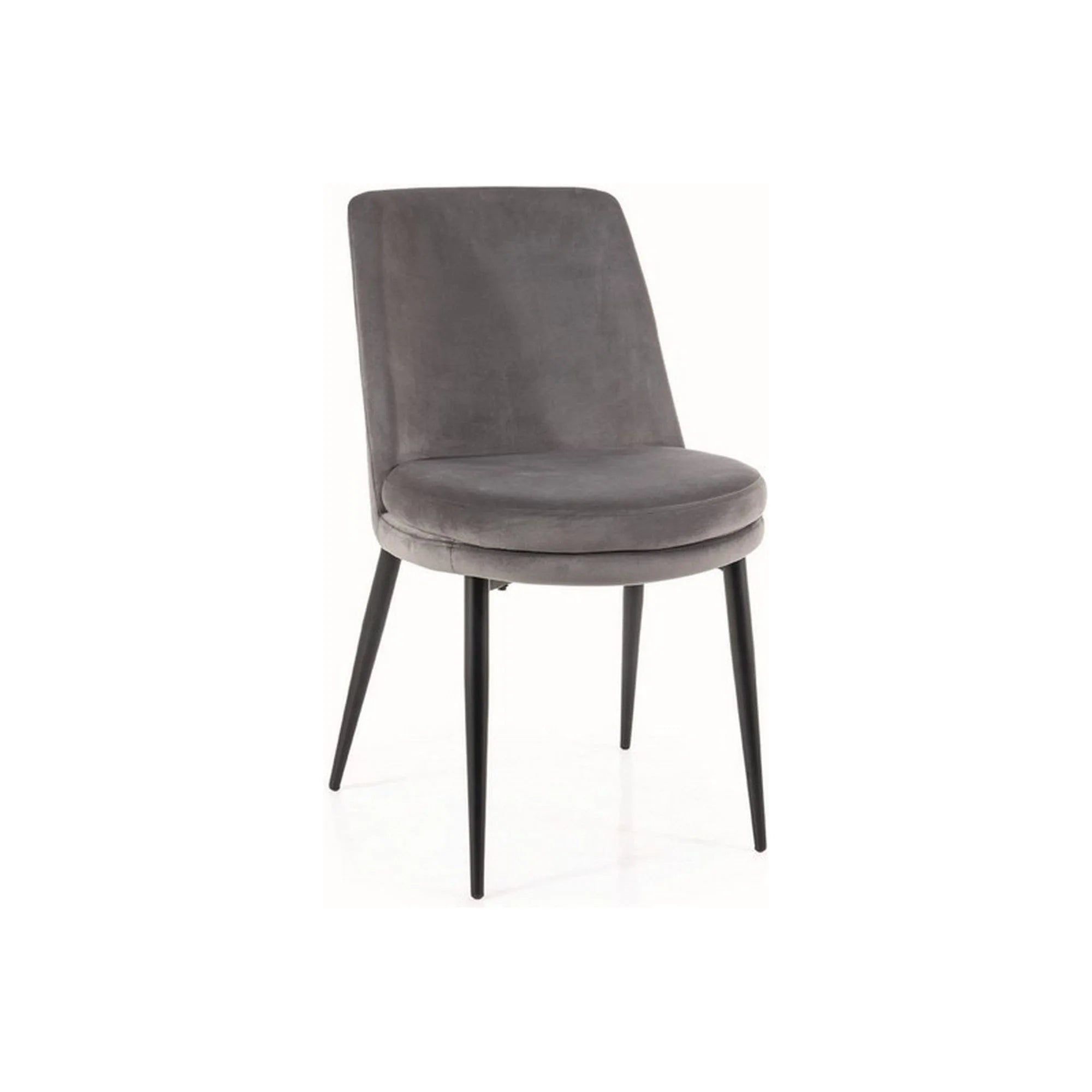 Scaun KAYLA, gri/negru, stofa catifelata/metal, 49x46x84 cm