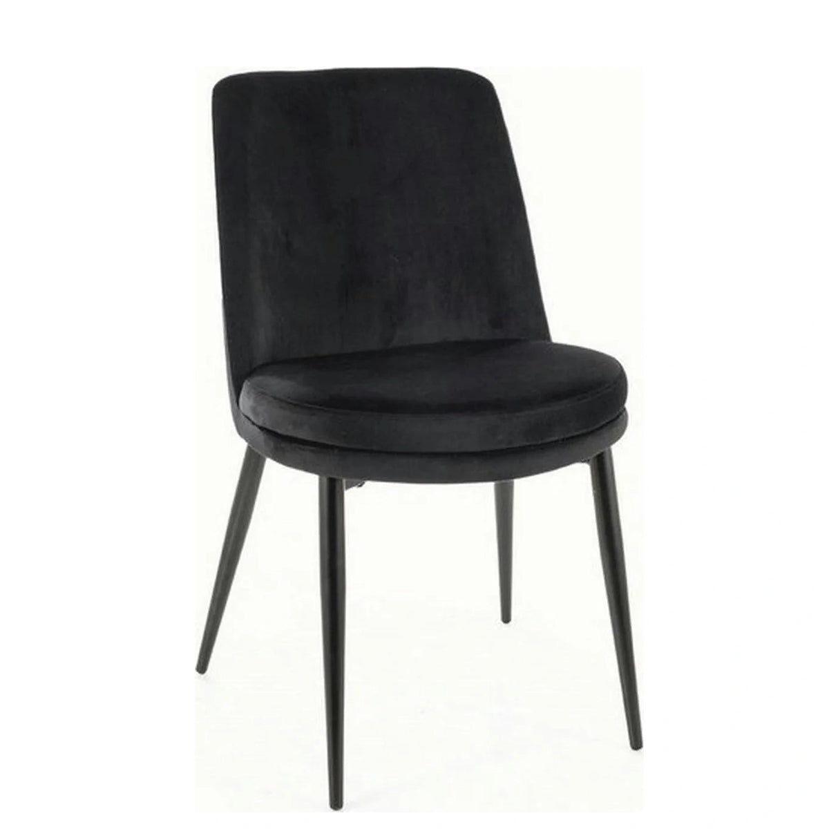Scaun KAYLA, negru, stofa catifelata/metal, 49x46x84 cm