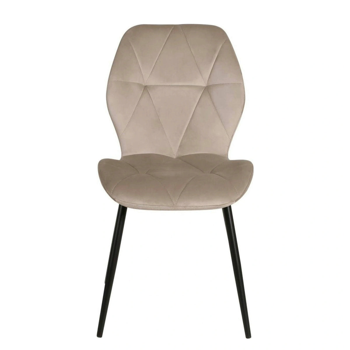Scaun KEN, bej inchis/negru, stofa catifelata/metal, 47x55x87 cm