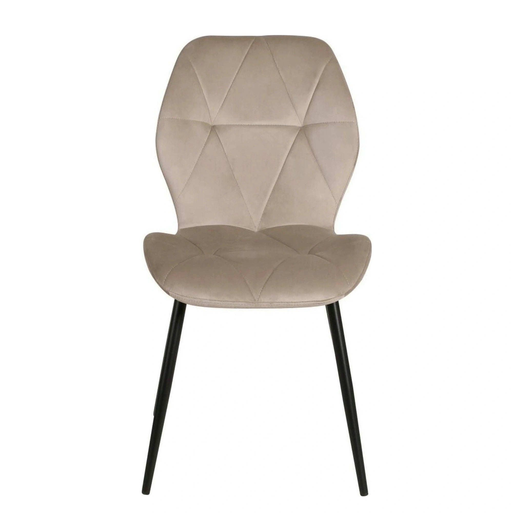 Scaun KEN, bej inchis/negru, stofa catifelata/metal, 47x55x87 cm