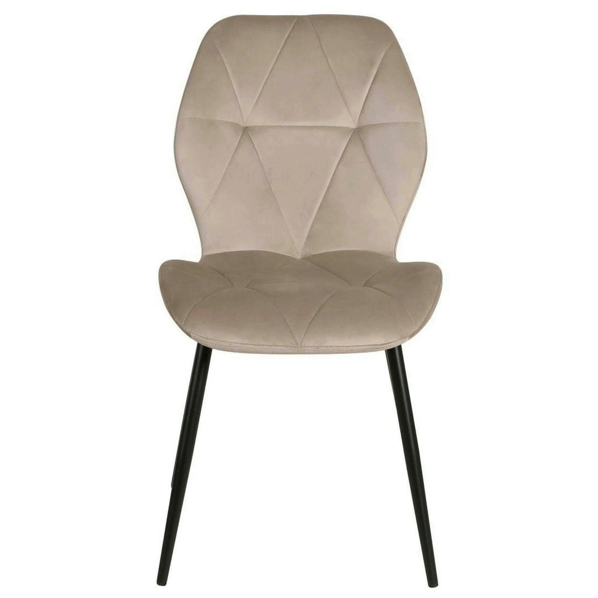 Scaun KEN, bej inchis/negru, stofa catifelata/metal, 47x55x87 cm