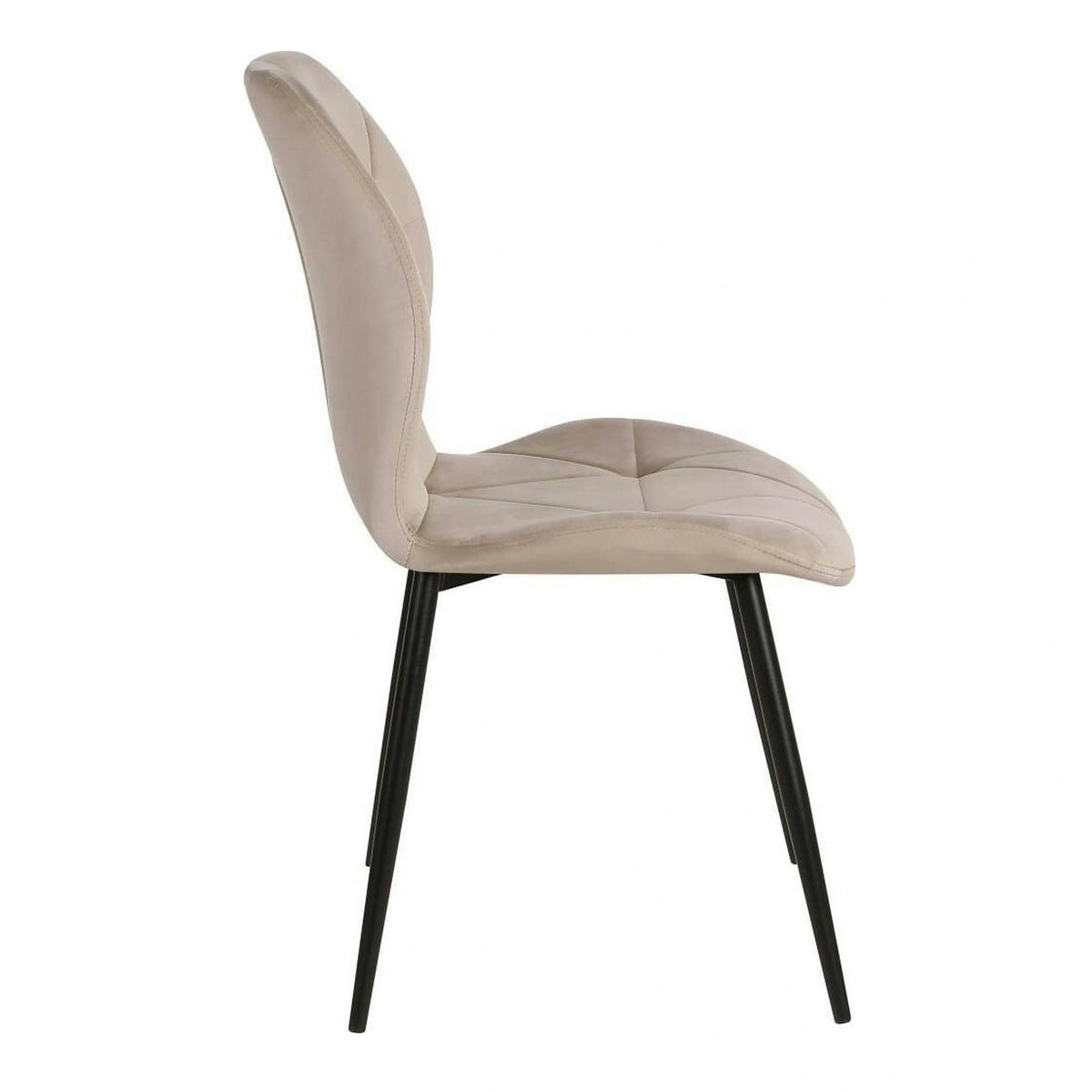 Scaun KEN, bej inchis/negru, stofa catifelata/metal, 47x55x87 cm