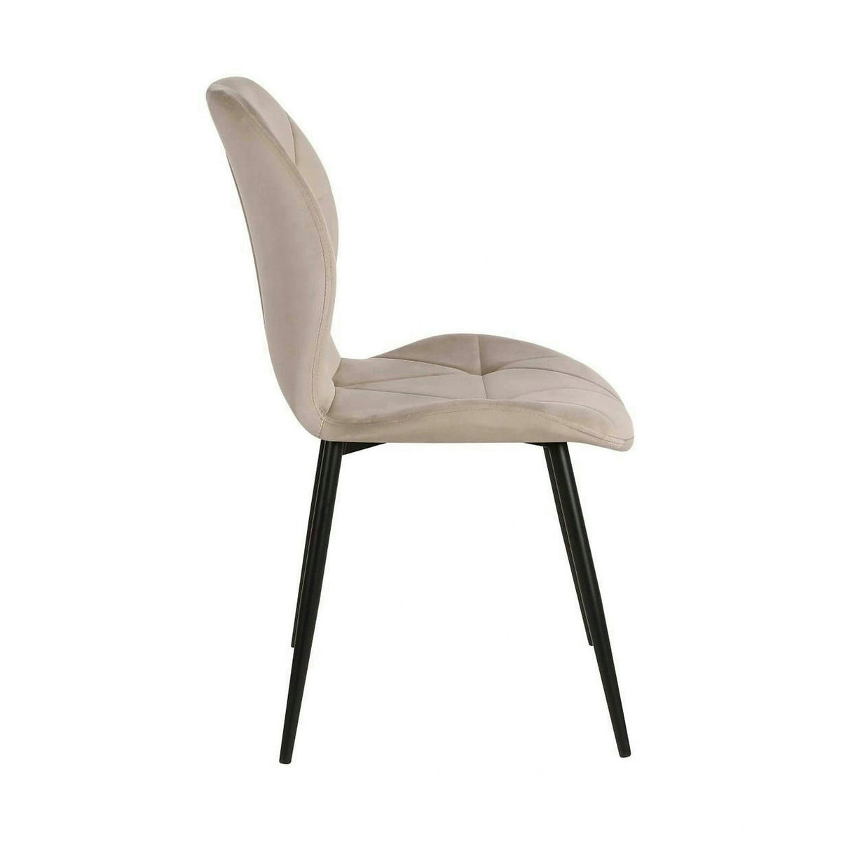 Scaun KEN, bej inchis/negru, stofa catifelata/metal, 47x55x87 cm