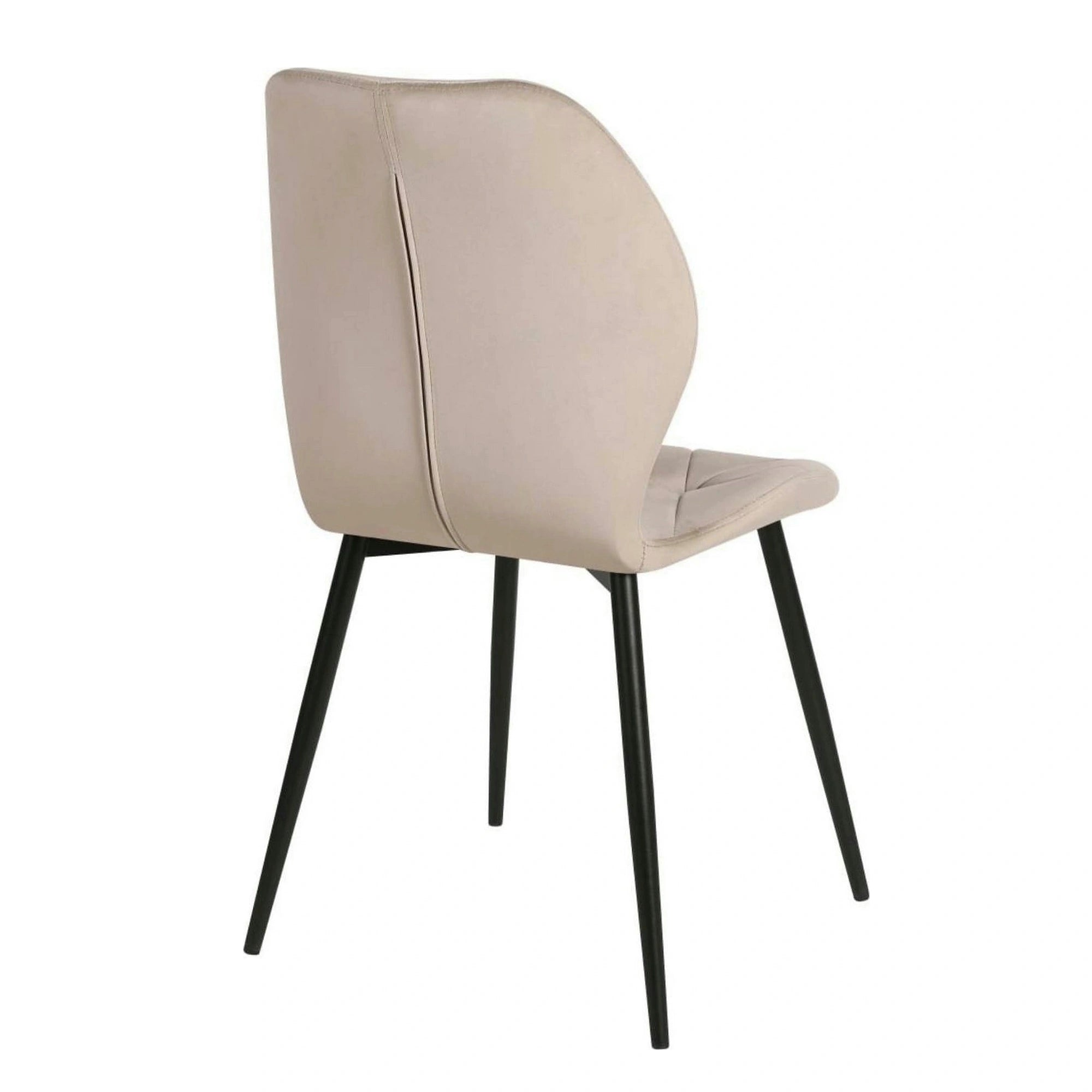 Scaun KEN, bej inchis/negru, stofa catifelata/metal, 47x55x87 cm