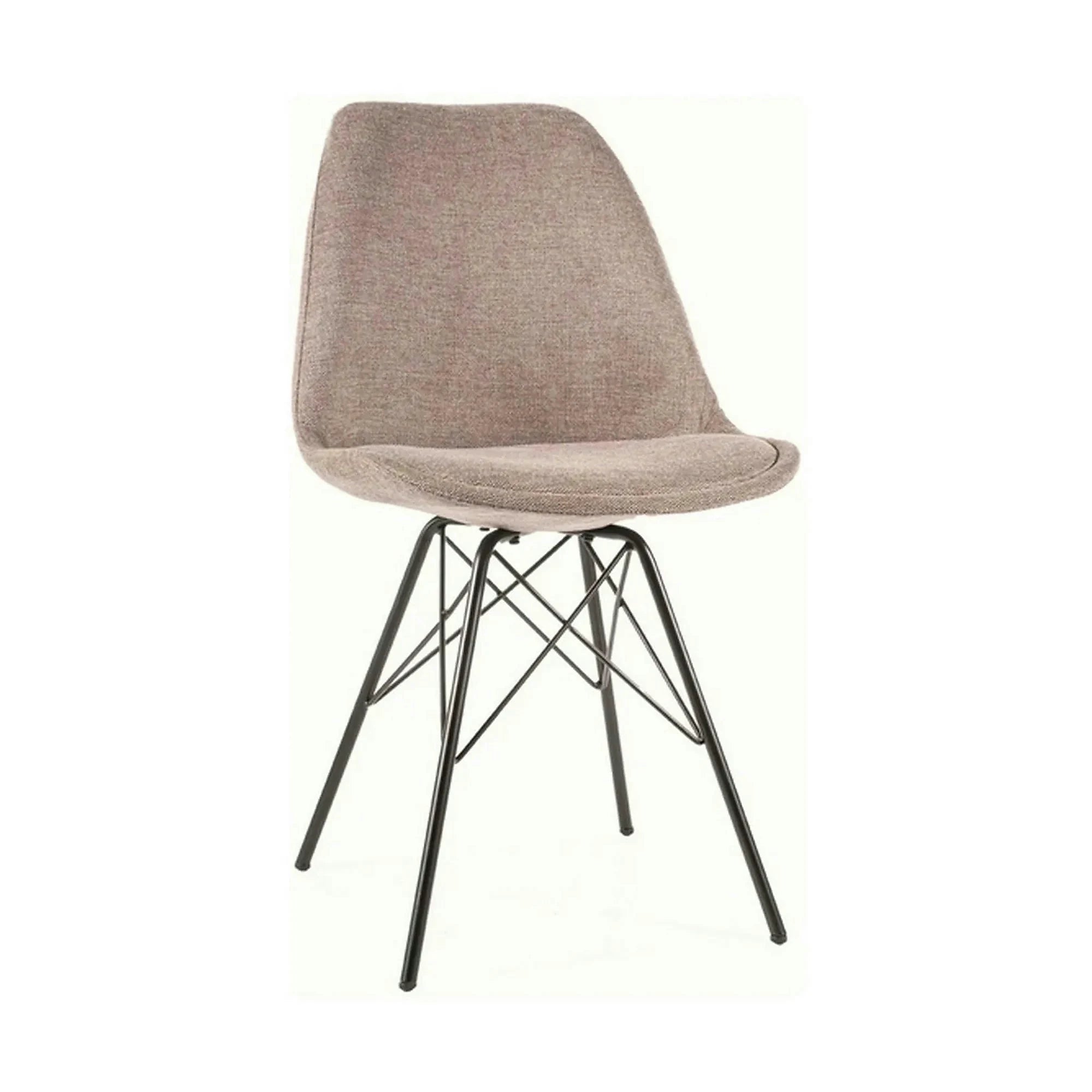 Scaun KEN, bej/negru, stofa clasica/metal, 49x40x85 cm