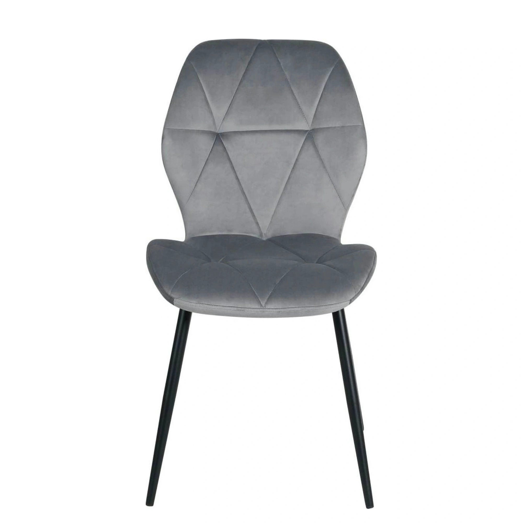 Scaun KEN, gri deschis/negru, stofa catifelata/metal, 47x55x87 cm