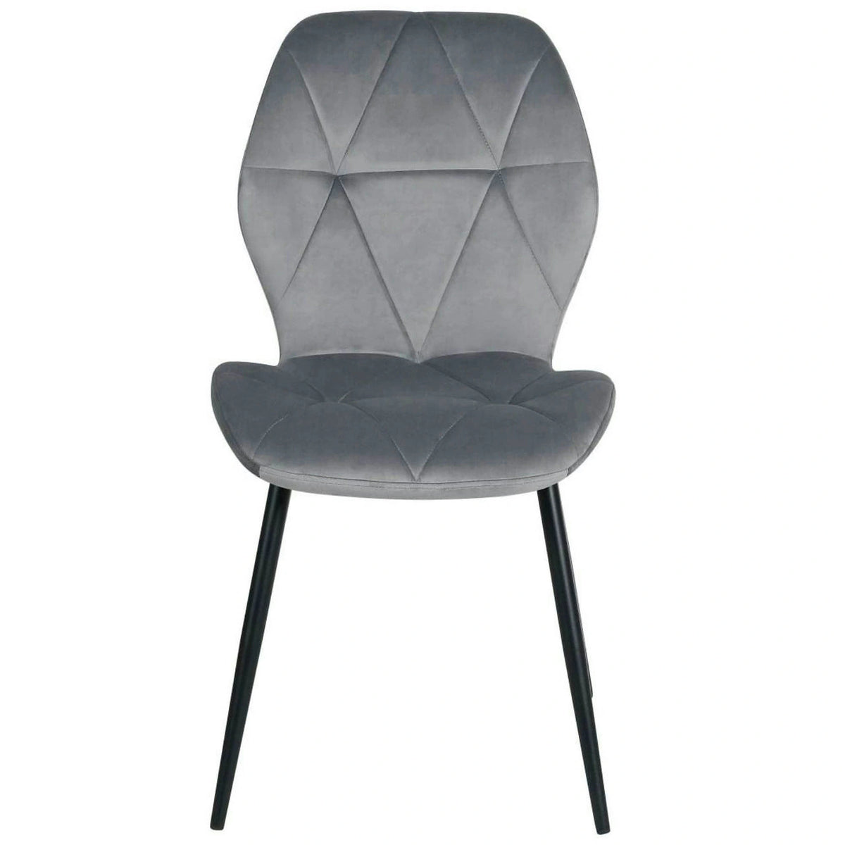 Scaun KEN, gri deschis/negru, stofa catifelata/metal, 47x55x87 cm
