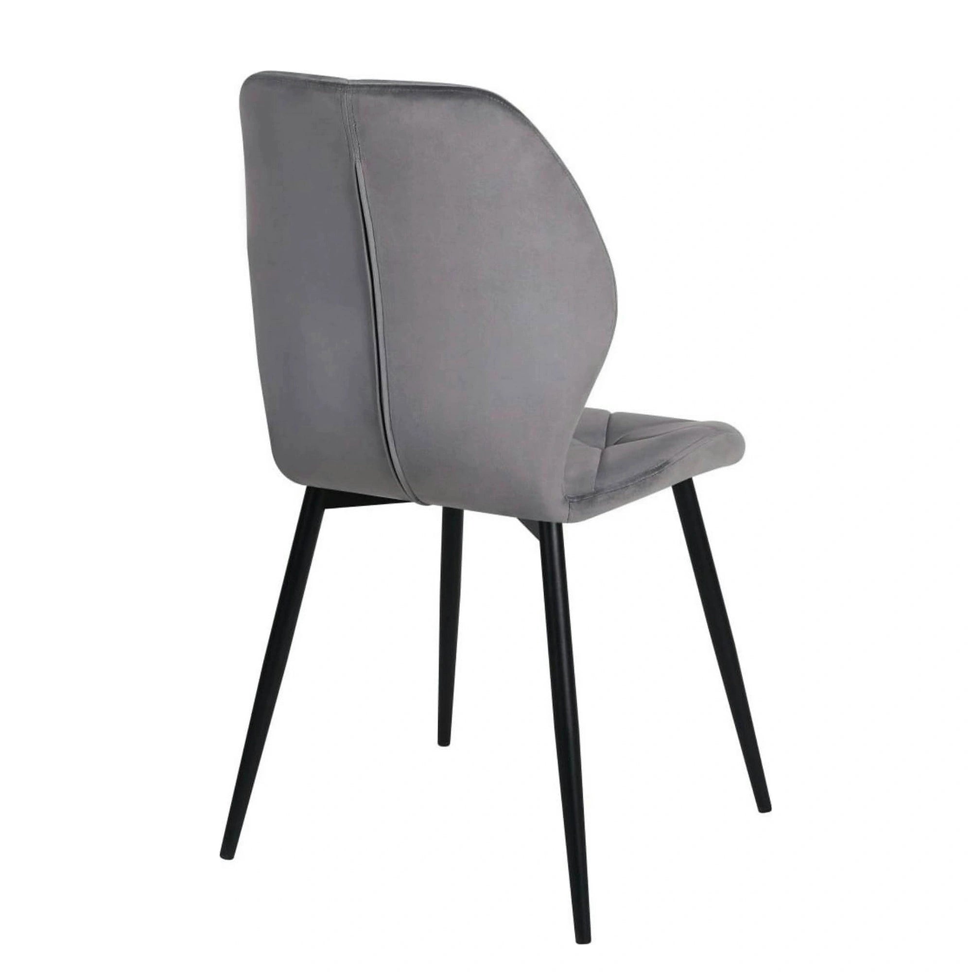 Scaun KEN, gri deschis/negru, stofa catifelata/metal, 47x55x87 cm