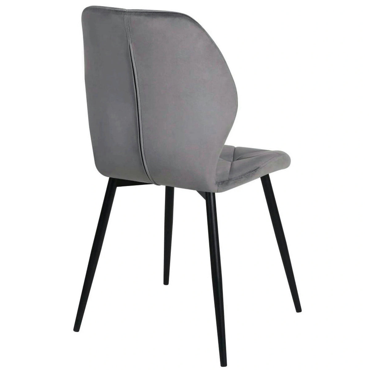 Scaun KEN, gri deschis/negru, stofa catifelata/metal, 47x55x87 cm