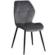 Scaun KEN, gri inchis/negru, stofa catifelata/metal, 47x55x87 cm