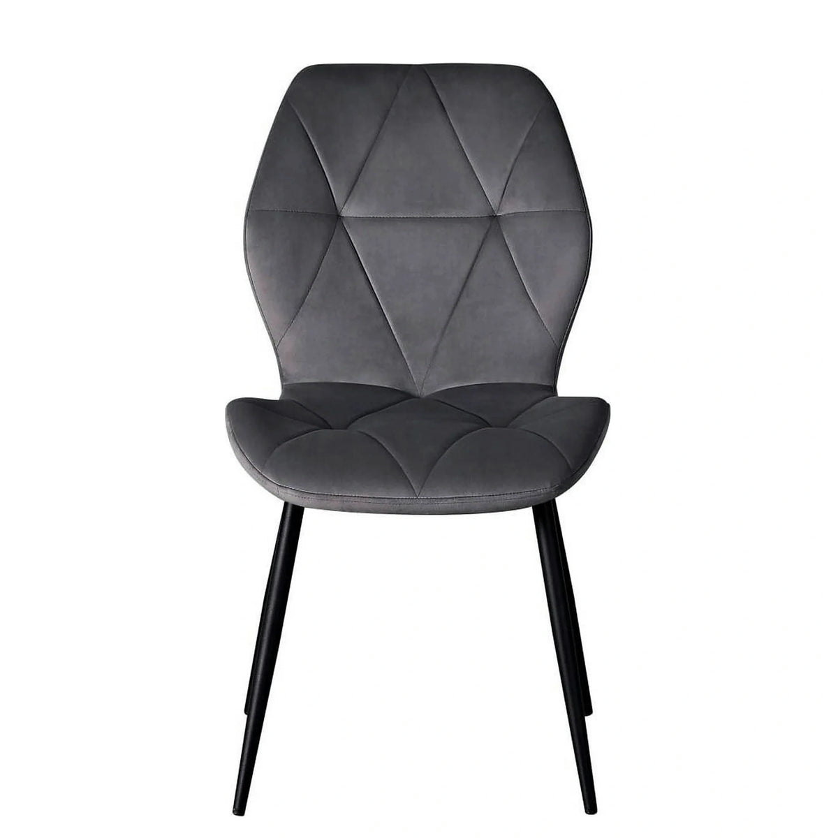 Scaun KEN, gri inchis/negru, stofa catifelata/metal, 47x55x87 cm