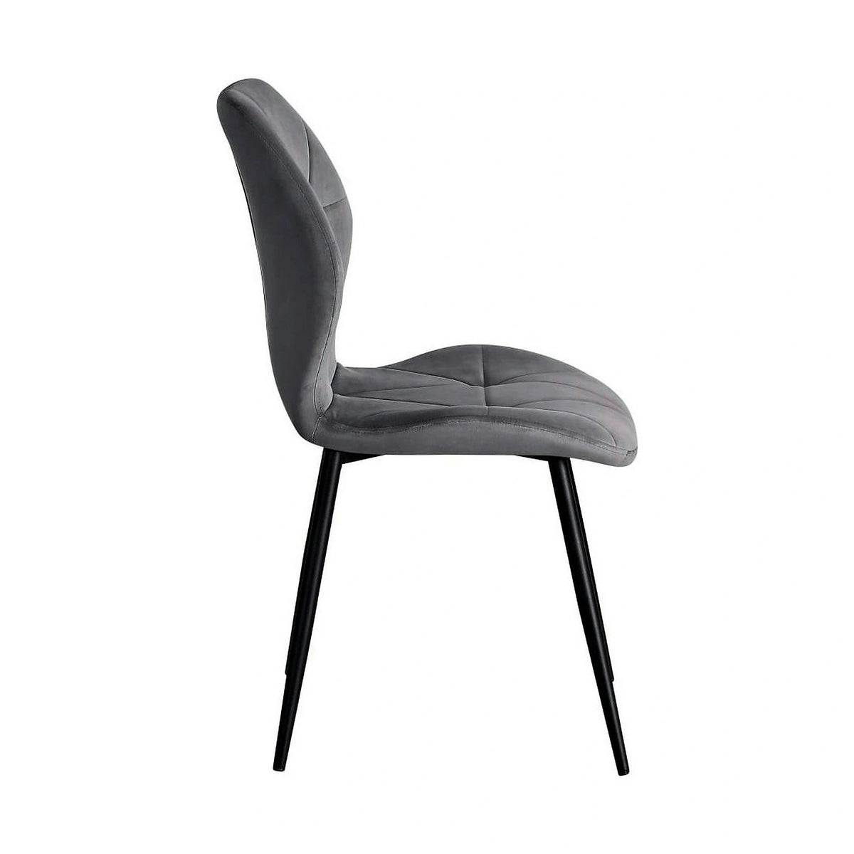 Scaun KEN, gri inchis/negru, stofa catifelata/metal, 47x55x87 cm