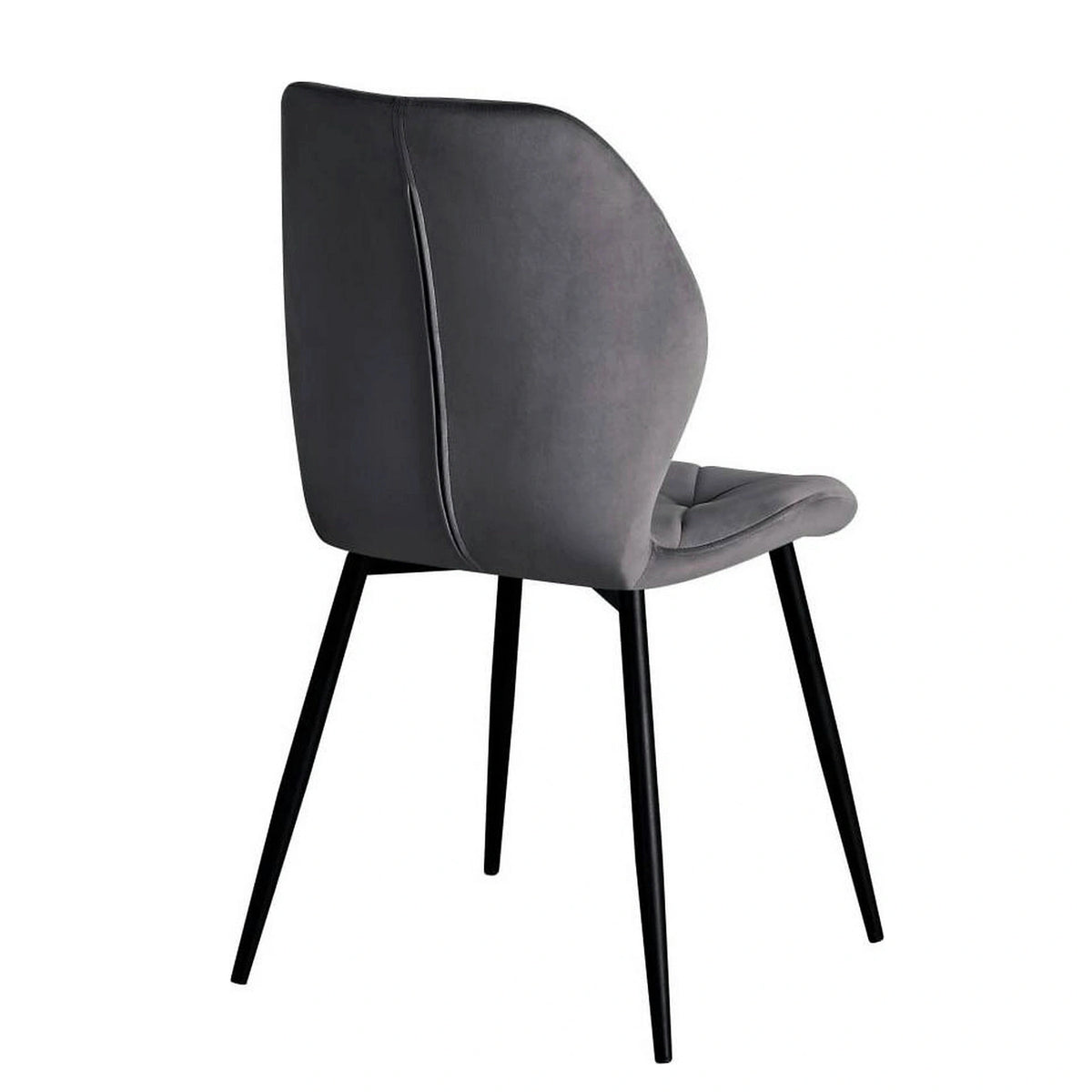 Scaun KEN, gri inchis/negru, stofa catifelata/metal, 47x55x87 cm