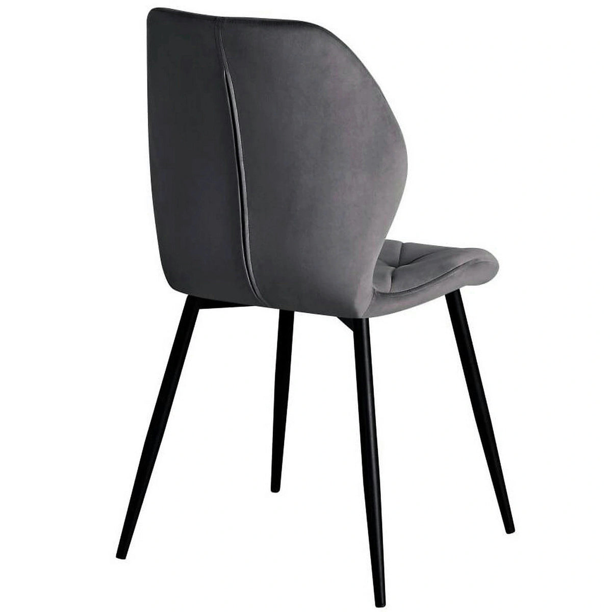 Scaun KEN, gri inchis/negru, stofa catifelata/metal, 47x55x87 cm
