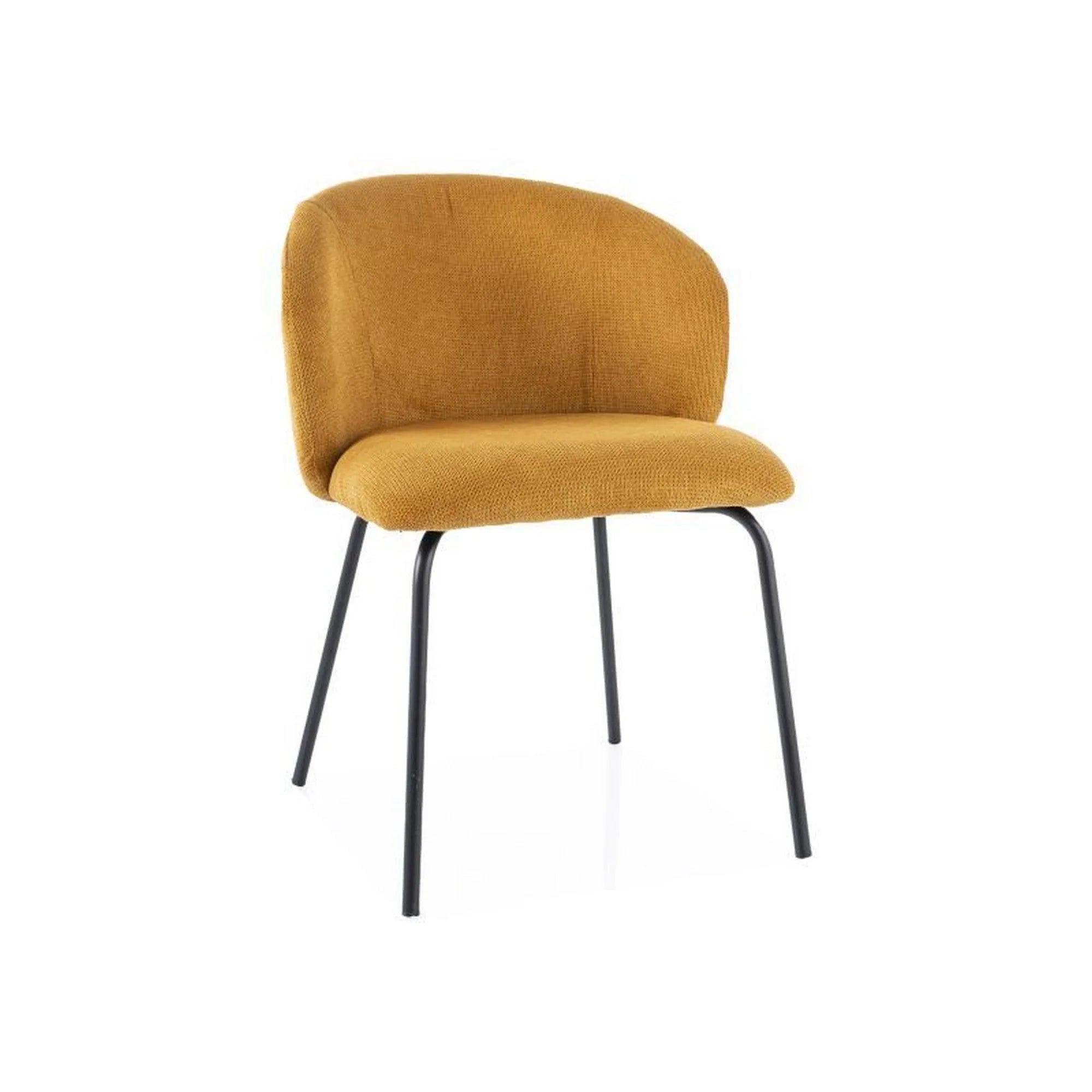 Scaun KEVIN, galben/negru, stofa clasica/metal, 57x44x79 cm