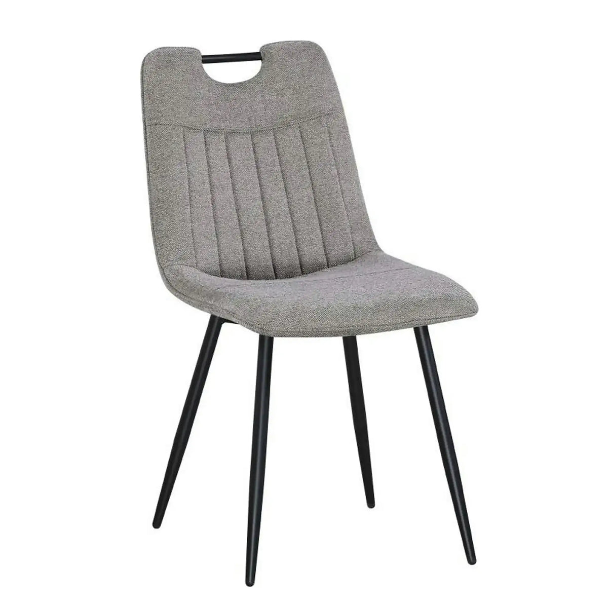 Scaun KIP, grej/negru, stofa clasica/metal, 45x59x89 cm