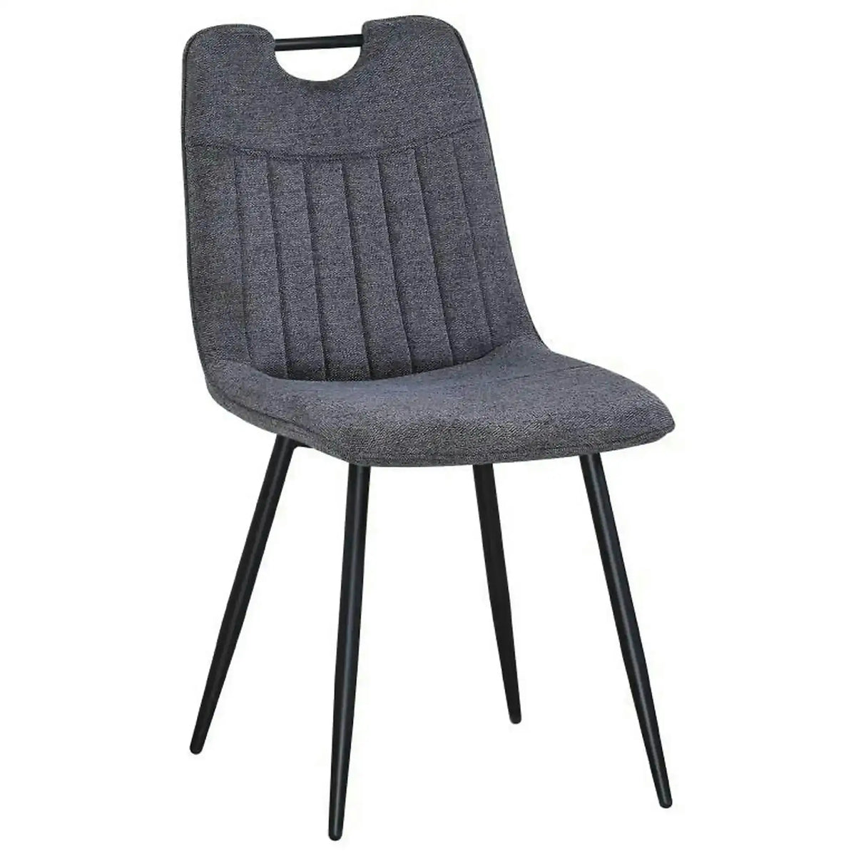 Scaun KIP, gri/negru, stofa clasica/metal, 45x59x89 cm