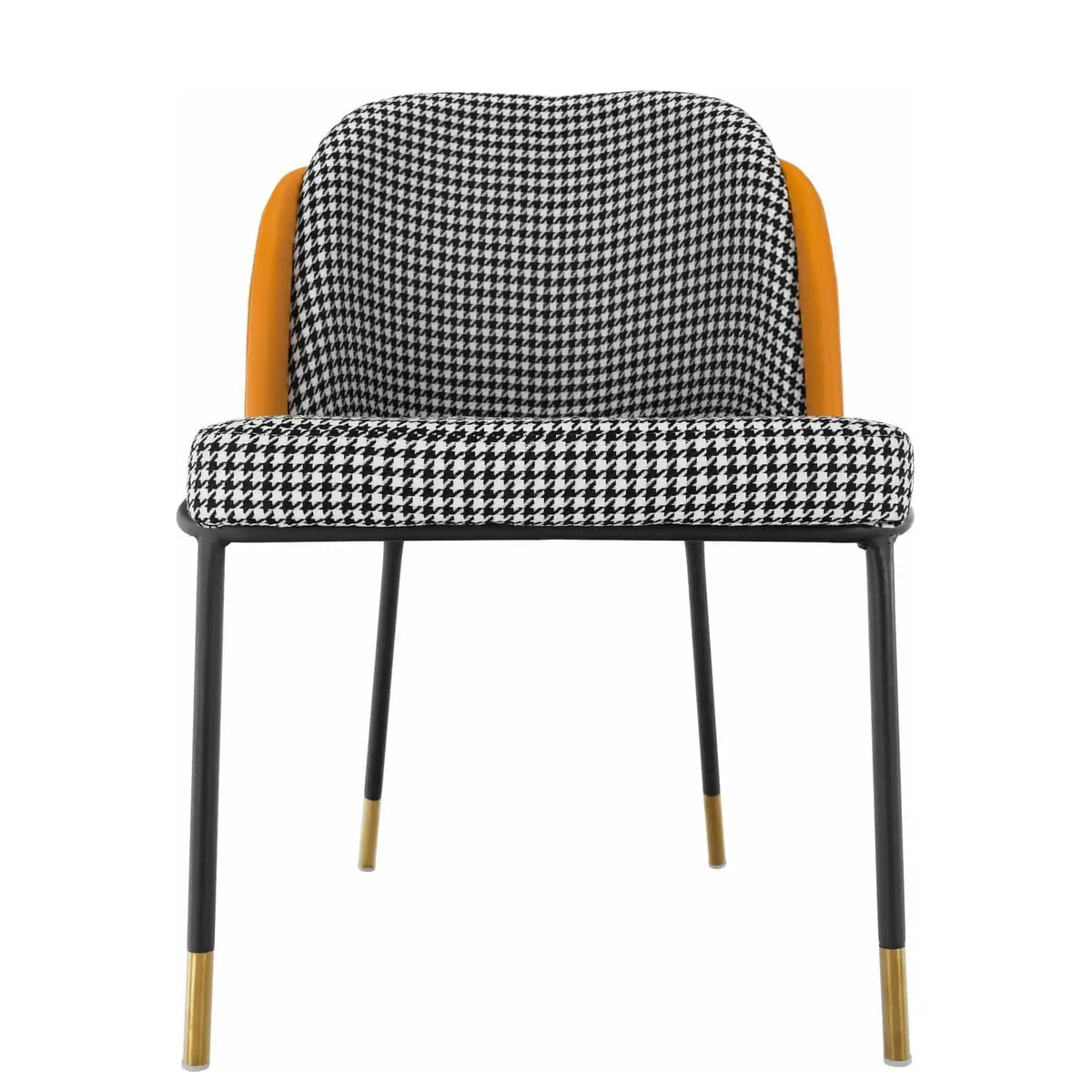 Scaun KIRNA, alb/negru/galben, stofa clasica/piele ecologica, 54x56x78 cm