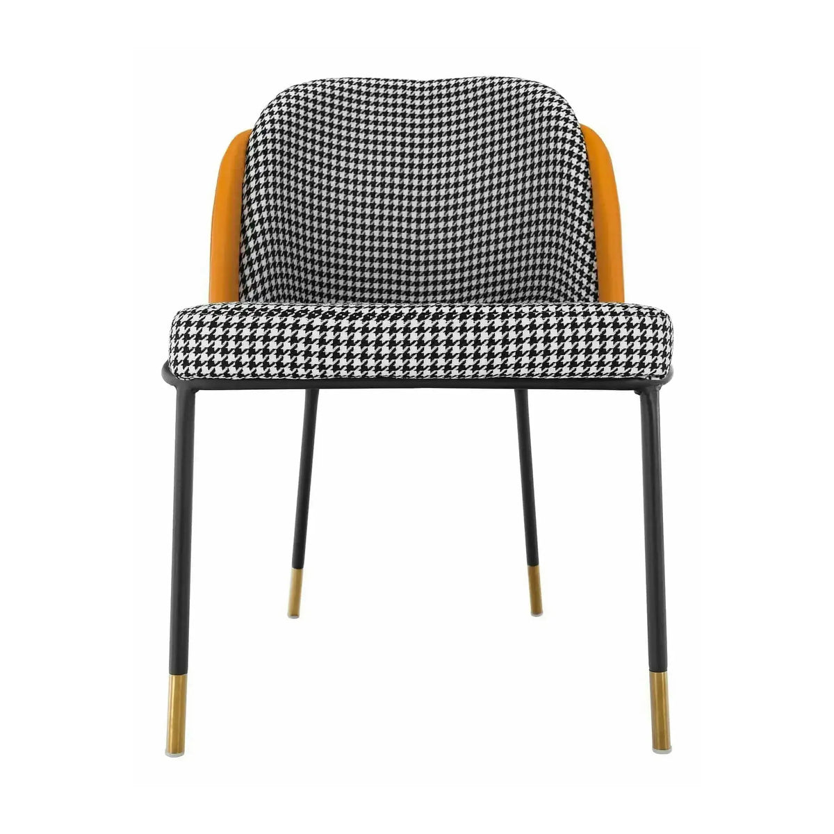 Scaun KIRNA, alb/negru/galben, stofa clasica/piele ecologica, 54x56x78 cm