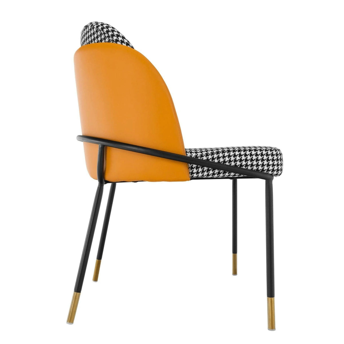 Scaun KIRNA, alb/negru/galben, stofa clasica/piele ecologica, 54x56x78 cm