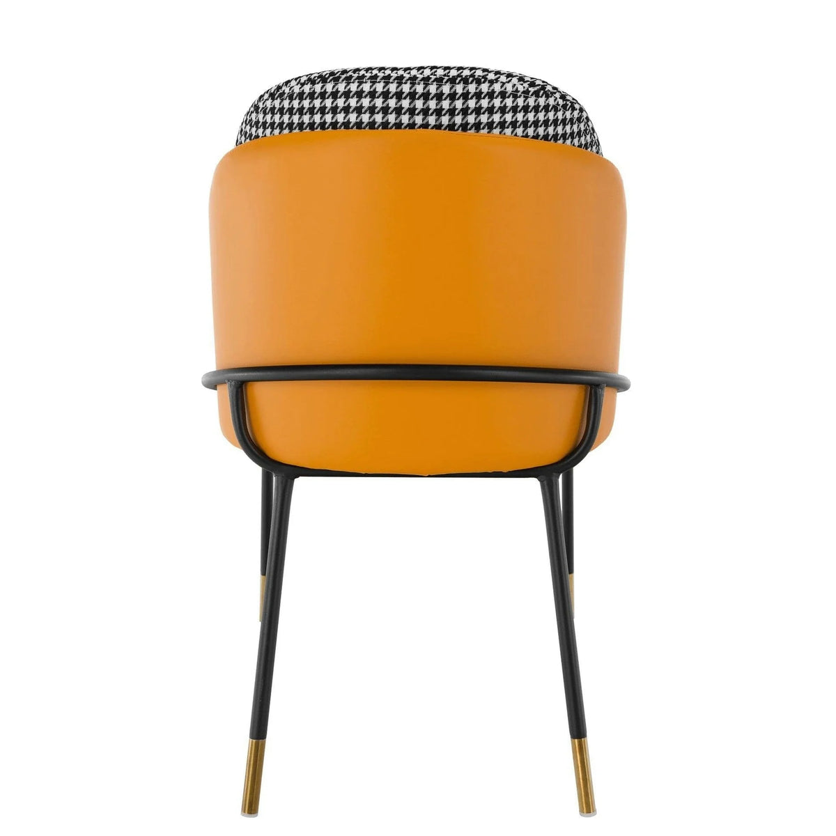 Scaun KIRNA, alb/negru/galben, stofa clasica/piele ecologica, 54x56x78 cm
