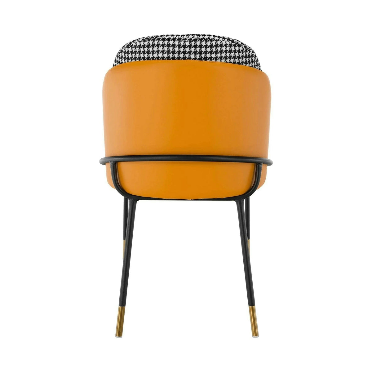 Scaun KIRNA, alb/negru/galben, stofa clasica/piele ecologica, 54x56x78 cm