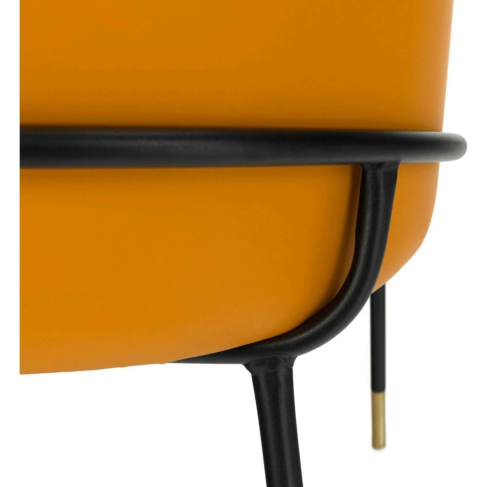 Scaun KIRNA, alb/negru/galben, stofa clasica/piele ecologica, 54x56x78 cm