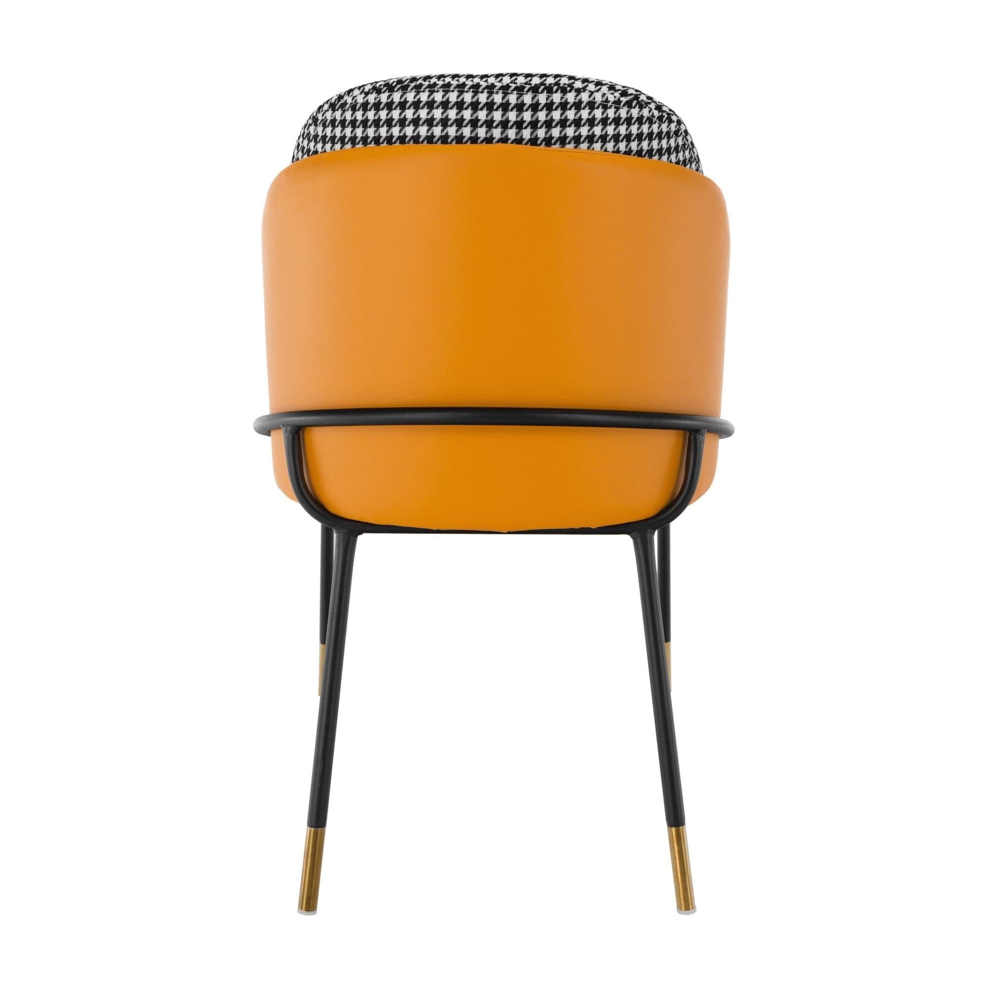 Scaun KIRNA, alb/negru/galben, stofa clasica/piele ecologica, 54x56x78 cm