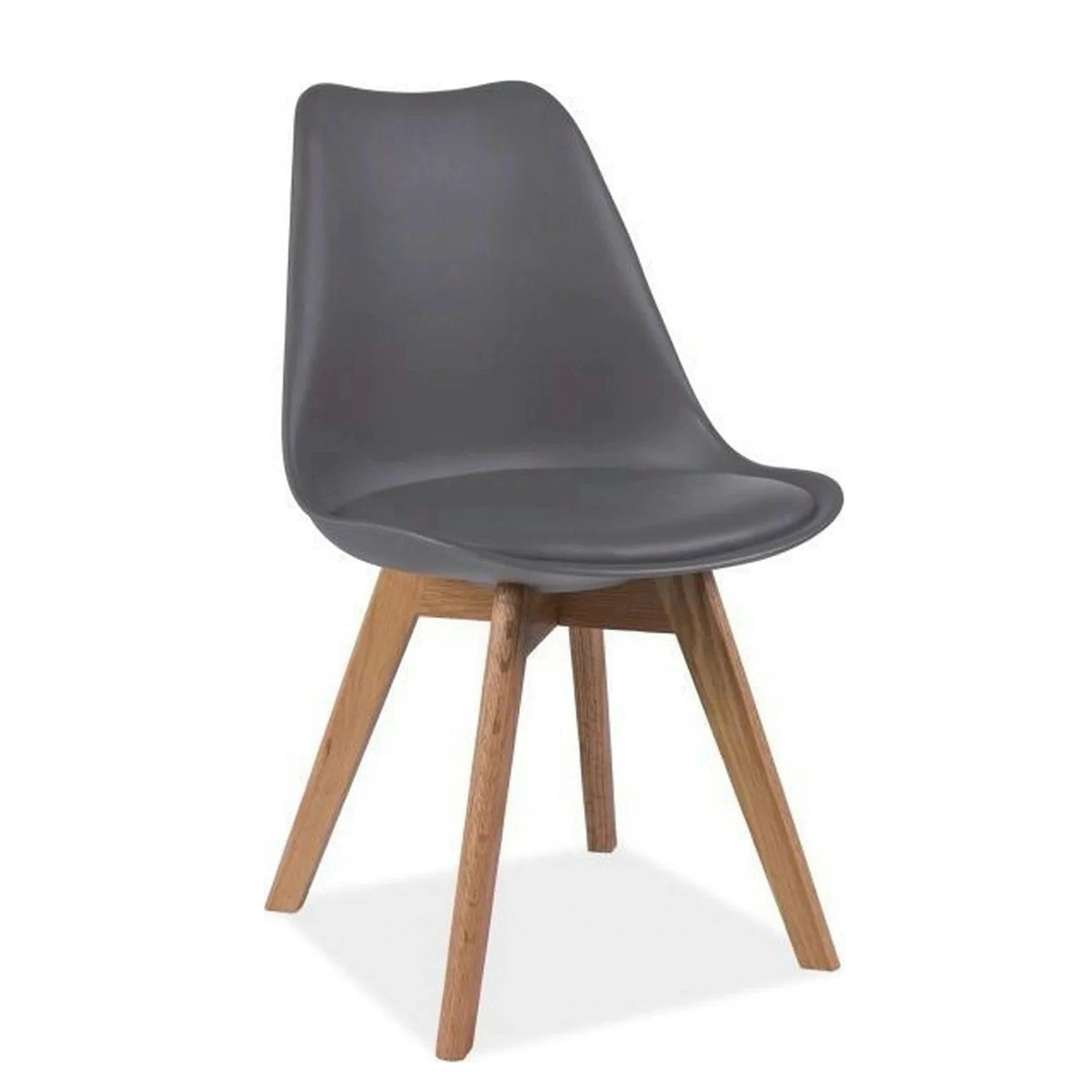 Scaun KRIS, gri/stejar, piele ecologica/lemn, 49x43x83 cm