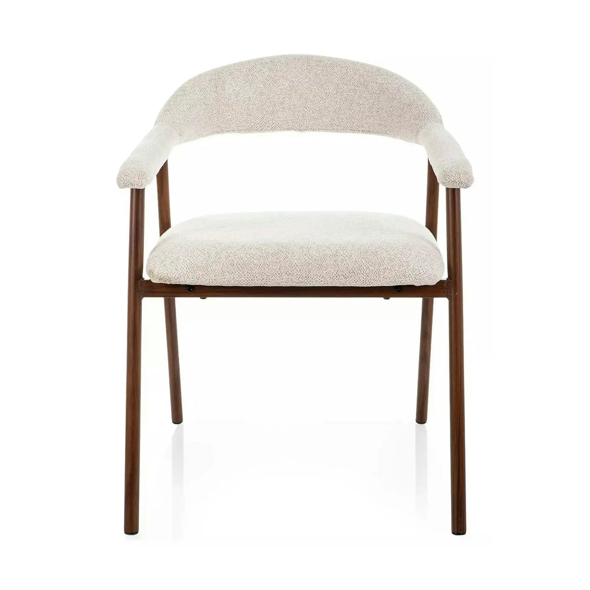 Scaun LAGOS D, bej deschis/nuc, stofă/metal, 57x47x76 cm