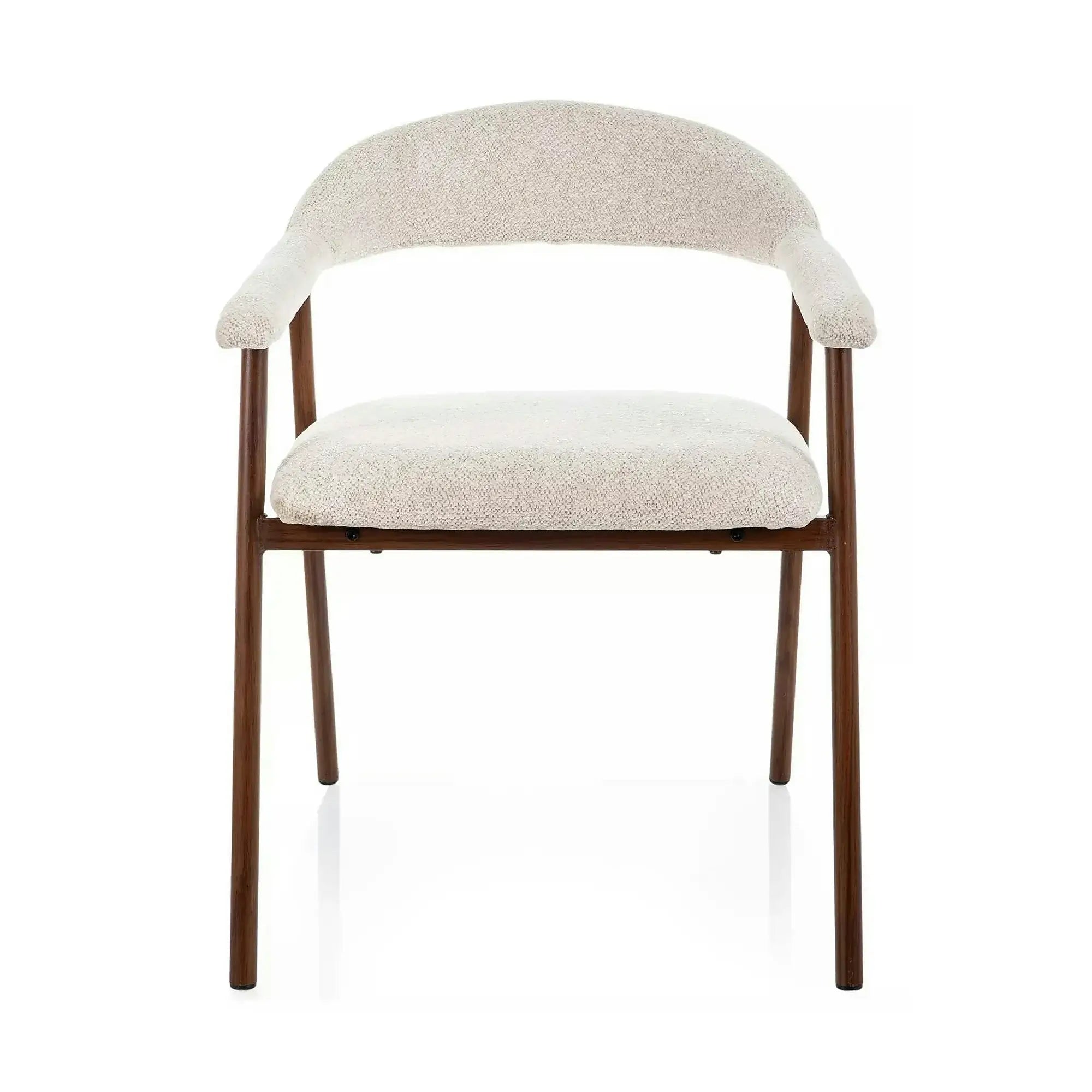 Scaun LAGOS D, bej deschis/nuc, stofă/metal, 57x47x76 cm
