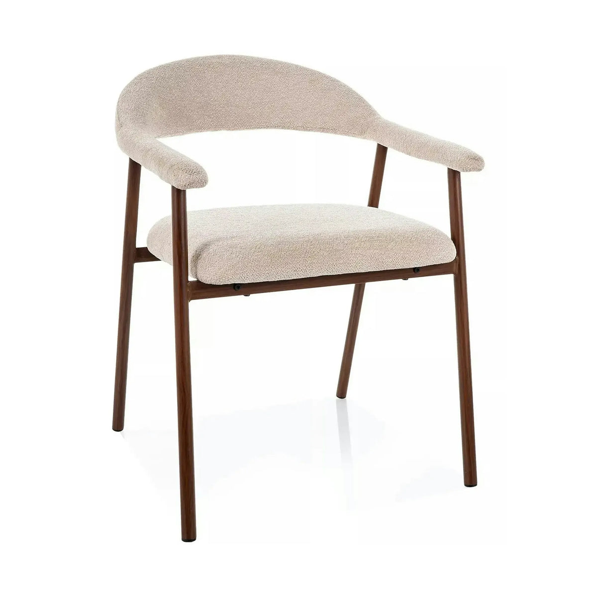 Scaun LAGOS D, bej/nuc, stofă/metal, 57x47x76 cm