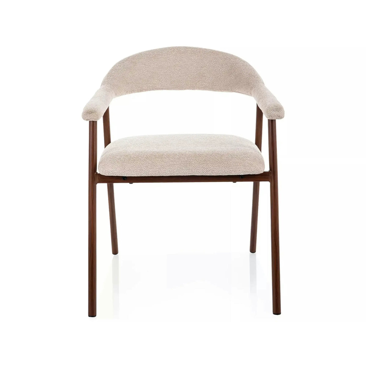 Scaun LAGOS D, bej/nuc, stofă/metal, 57x47x76 cm