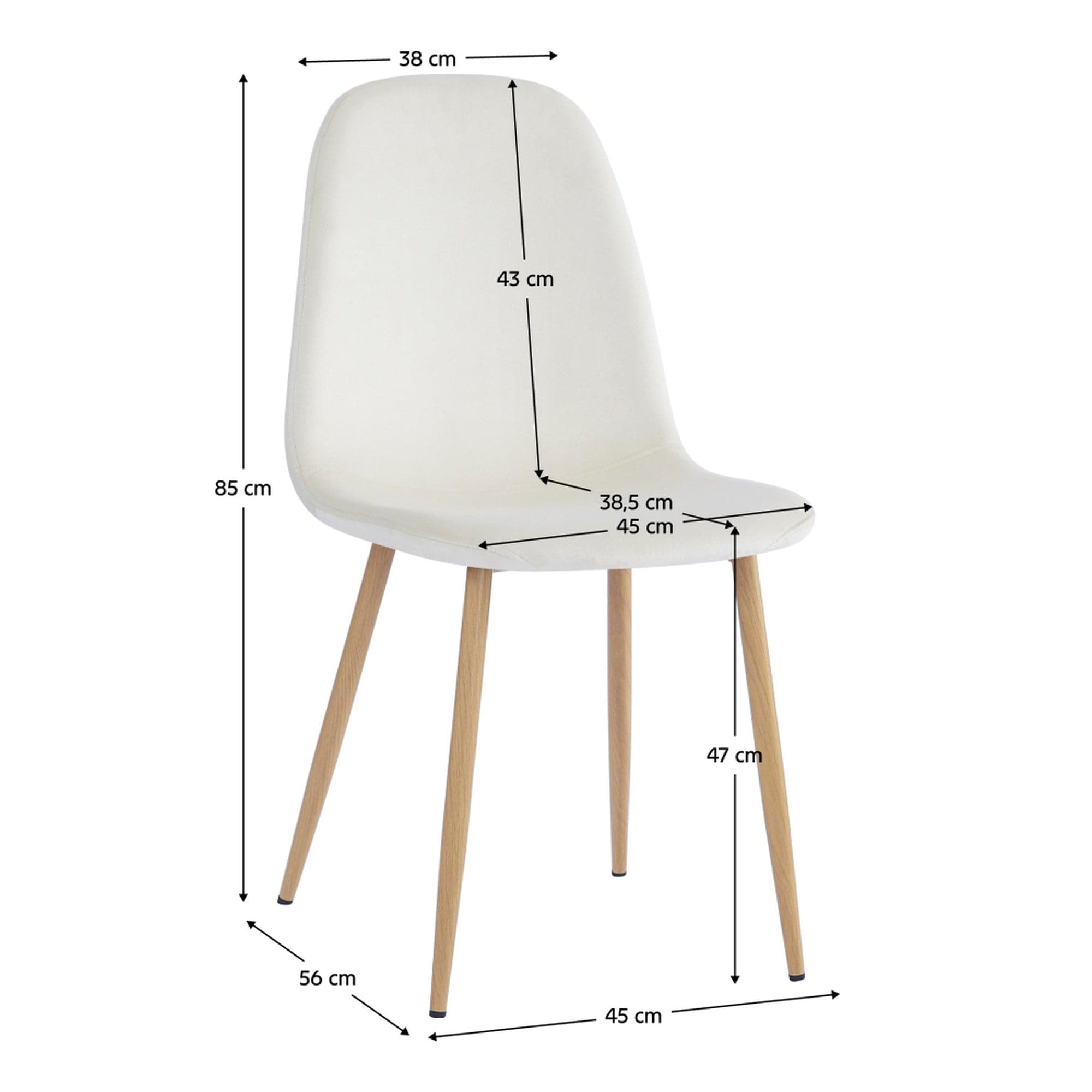 Scaun LEGA NEW, bej/fag, stofa/metal, 45x56x85 cm
