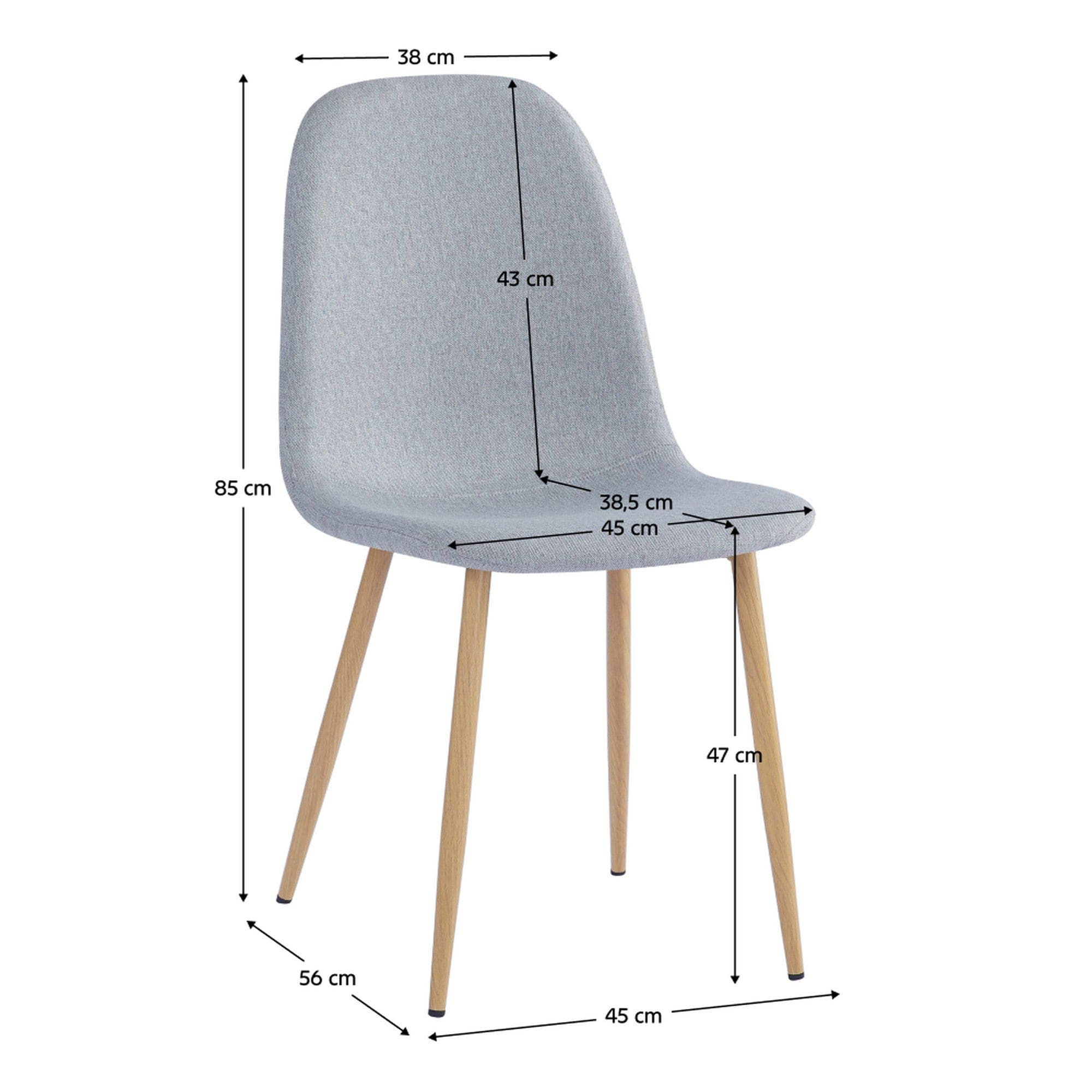 Scaun LEGA NEW, gri deschis/fag, stofa clasica/metal, 45x56x85 cm