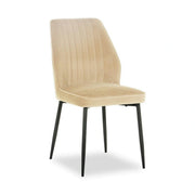 Scaun LEX, bej/negru, stofa catifelata/metal, 47x60x89 cm