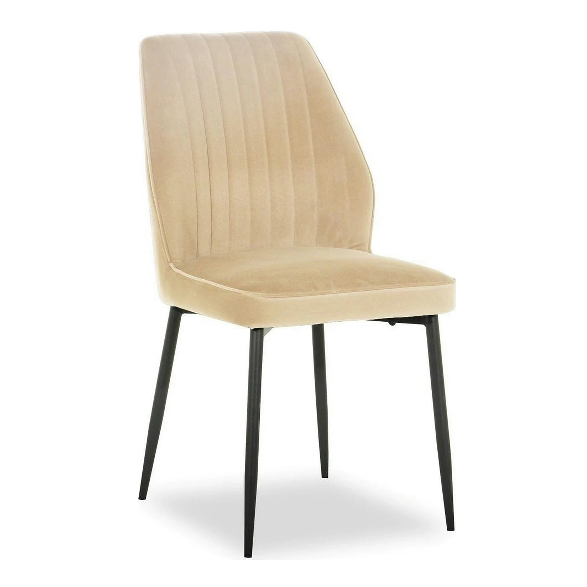 Scaun LEX, bej/negru, stofa catifelata/metal, 47x60x89 cm